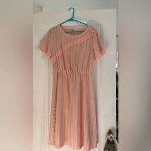Vintage Soft Pink Striped Dress